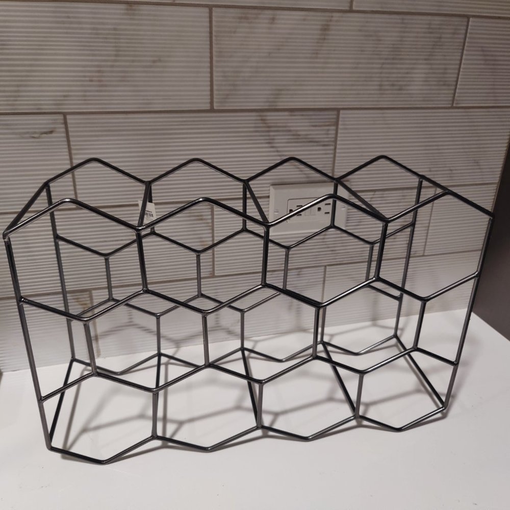 Crate and Barrel 11 Bottle Wine Rack Graphite